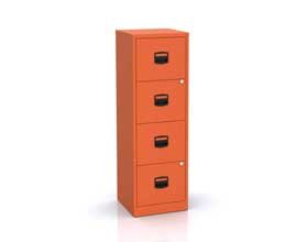 Bisley A4 4 Drawer Filing Cabinet - Color: Orange