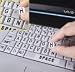Black Letters on White Off White Ivory Background Large Print Opaque Keyboard Stickers Labels Stick-On - Durable Lexan&reg; Polycarbonate, 3M&reg; Adhesive Printed Sub-Surface. Lexan&reg; will NOT Curl, Slip, or Ooze