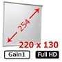 SONDERANGEBOT: ULTRALUXX PROFI Rollo Beamer Leinwand 221 x 125 cm (254 cm Diagonale, 100 Zoll) 16:9 Format HDTV mit Seitenzug (RML6) -- stufenlos einstellbar, Full HD, HD ready
