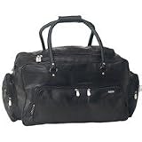 Embassy 23 in Italian Stone Design Black Genuine Leather Travel Bag
