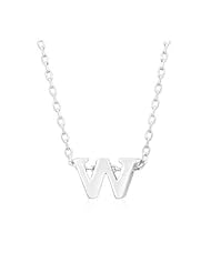 Silvertone Initial W Pendant Necklace