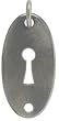 Antique Style Key Hole Panel Pendant in Sterling Silver, #7619