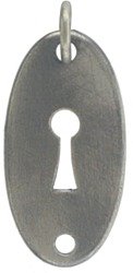 Antique Style Key Hole Panel Pendant in Sterling Silver, #7619
