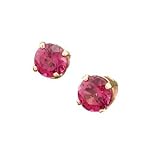 14K 1.20 CTW Round Rhodolite Garnet Earrings
