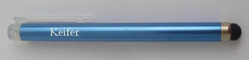 Personalized blue touch screen pencil (stylus) with text: Keifer (first name/surname/nickname)