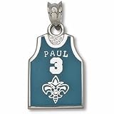 Chris Paul New Orleans Hornets Paul 3 5/8 Enamel Jersey Pendant - Sterling Silver Jewelry