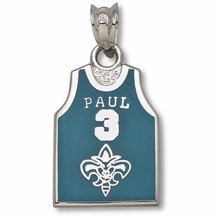 Chris Paul New Orleans Hornets "paul 3" 5/8" Enamel Jersey Pendant - Sterling Silver Jewelry Picture