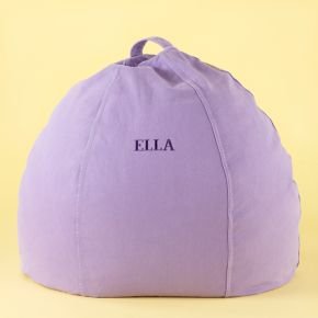Kids Bean Bags & Floor Cushions: Kids Lavender Cotton Beanbag Chair, Lavender Personalized Beanbag Chair includes Cover and Insert