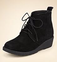Older Girls Leather Wedge Ankle High Boots