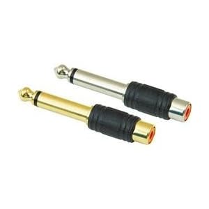 American Recorder (ART) 1 4 Male to RCA Female Adapter, Gold by