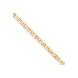 14k Polished Anchor Link Anklet - 10 Inch - Lobster Claw by