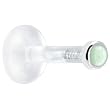 14 Gauge 1/4" Solid 14KT White Gold 2mm Genuine Aventurine Quartz Bioplast Push in Labret