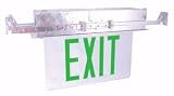 Fulham 10996 - FHEX28-W-D-G-C-EM 5 watt 120/277 volt LED Clear / Green Edge-Lit Exit Light