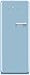 Smeg FAB28UPBL1 24" 50s Retro Style Top-Freezer Refrigerator with 9.22 Cu. Ft. Capacity Ice Compartment Interior Light Adjustable Glass Shelves and Bottle Storage in Pastel Blue: Left