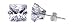 Sterling Silver 5 MM Princess Cut Clear Cubic Zirconia Stud Post Earrings