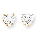 14k 7mm Heart Cubic Zirconia earring XE99CZ