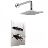 Thermostatic 1 Way Shower Valve Mixer Set with Square Shower Head