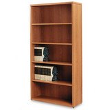10500 Series Bookcase, 5 Shelves, 36w x 13-1/8d x 71h, Medium Oak