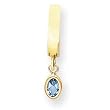 14K 6x4 Oval Bezel Blue Topaz TummyToy Belly Ring - JewelryWeb