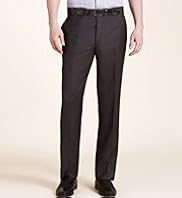 Collezione Luxury Pure Wool Flat Front Trousers
