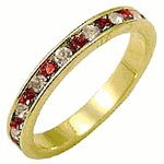 Simulated Ruby Eternity Ring 18kt Gold EP Size 4-9 Lifetime Guarantee ET8
