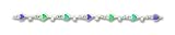 Sterling Silver Multi-color Resin Key Childs Bracelet - 6 inch