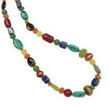 .925 Silver & Multi-Stone Necklace- 16 +2 IN