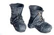 Dollhouse Miniature Pair of Old Black Boots in Resin