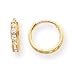 14k Hinged CZ Hoop Childrens Earrings