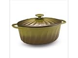 Paula Deen Signature Cast Iron Green Covered Casserole 3.5-qt.