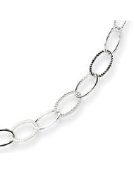 Sterling Silver Fancy Link Necklace - 18 Inch