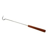 Charcoal Companion Stainless Steel Grilling Meat Hook with Rosewood Handle 18.5-inch by 