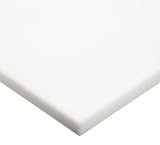 HDPE (High Density Polyethylene) Sheet, ASTM D4976-245, Natural White, 1/2 Thick, 12 Width, 24 Length