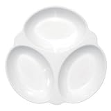 Porcelain Whiteware Crockery Set - Vegetable Dish 3 Section White - 250x250mm 9 3/4x9 3/4 (Box 6) - ideal for single bites and dips!