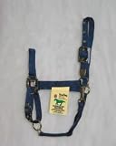 Hamilton Deluxe 1 Nylon Horse Halter with Adjustable Chin and Throat Snap, Navy, Yearling/Standard Donkey (300-500 lbs)