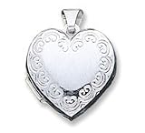 Sterling Silver Heart Locket with 20 inch Sterling Silver Chain