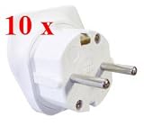 from NPC UNITED KINGDOM 3-Pin to EUROPEAN (Schuko) 2-Pin Earthered TRAVEL ADAPTOR x 10 Model EL007-10