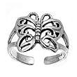 Sterling Silver Fashion Toe Ring - Butterfly - 3mm Band Width