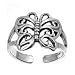 Sterling Silver Fashion Toe Ring - Butterfly - 3mm Band Width