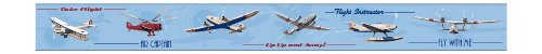 York Wallcoverings Friends Forever JE3603BD Take Flight Airplane Pre-Pasted Wallpaper Border, Light Blue Background