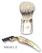 Omega All Natural Oxen Horn Silver Tip Badger Shaving Set with Mach 3 Razor in Gift Box - #M6551.2