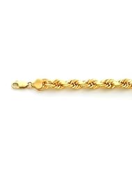 14K Yellow Diamond Cut 20" Rope Chain 7mm Thick