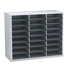 Fellowes 25041 Literature Organizer - 24 Compartment, Letter, Dove Gray