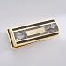 Gold Finish Black & Grey Epoxy Money Clip,engravable Center
