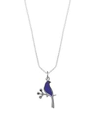 Boma Sterling Silver Purple Resin Bird Necklace, 16 inches