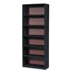 Safco 7174BL Value Mate Series Bookcase, 6 Shelves, 31-3/4w x 13-1/2d x 80h, Black