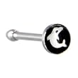 Surgical Steel Black and White DOLPHIN Logo Nose Ring