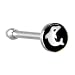 Surgical Steel Black and White DOLPHIN Logo Nose Ring
