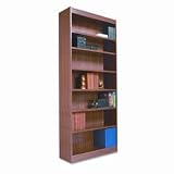 Bookcase, Traditional, Square Corner, 84H, 7-Shelf, Medium Oak AEL18463