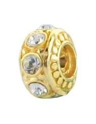 Zable April Birthstone Gold Overlay spacer bead bz3053